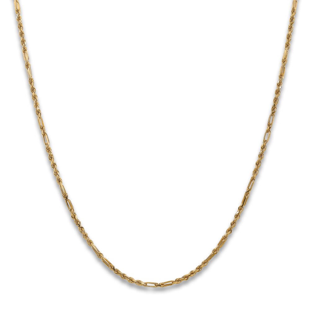 Diamond-Cut Rope Chain Necklace 14K Yellow Gold 18\" 2.5mm WU3Pm1fw