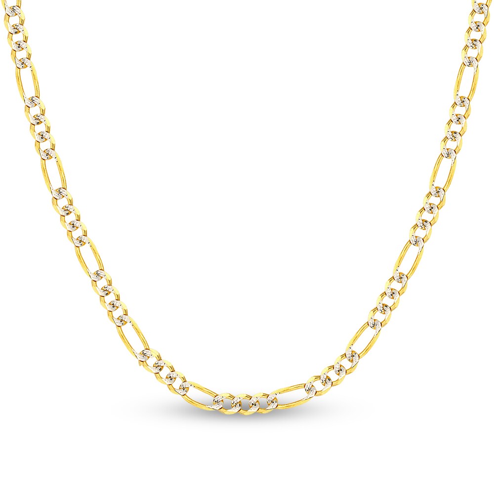 Figaro Chain Necklace 14K Two-Tone Gold 18" WVytliQE