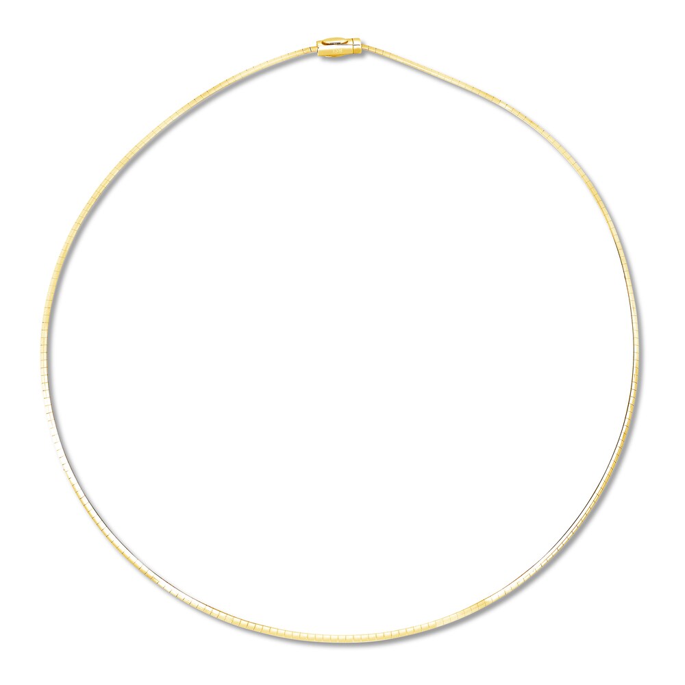 Omega Chain Necklace 14K Yellow Gold 18" WcXPsEMU