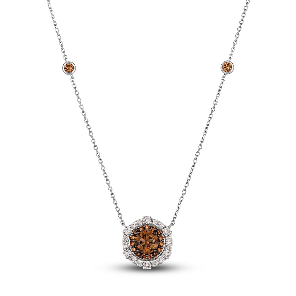 Le Vian Diamond Necklace 1-1/3 ct tw Round Platinum 18.75" Wcm8cPop