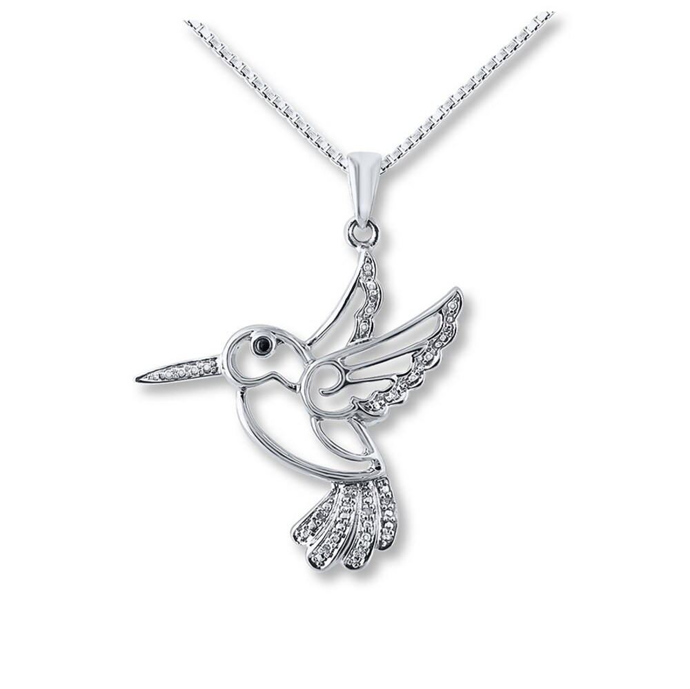 Hummingbird Necklace Diamond Accents Sterling Silver WeYTJfTn