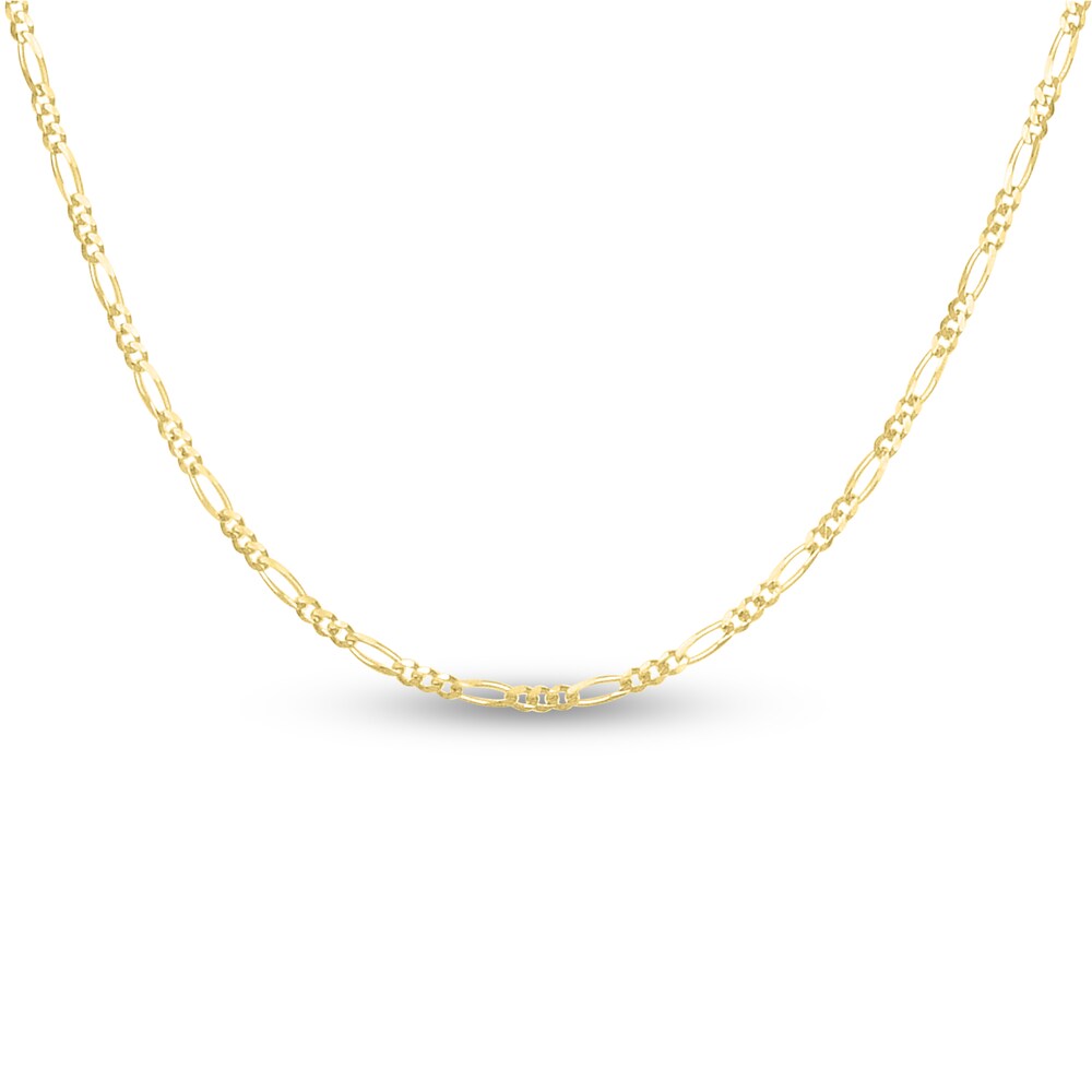 Figaro Chain Necklace 14K Yellow Gold 24" WhjjKoTE