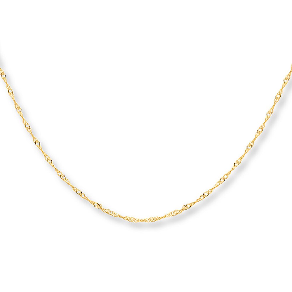 Singapore Chain Necklace 10K Yellow Gold 30 Length WkUunzfb