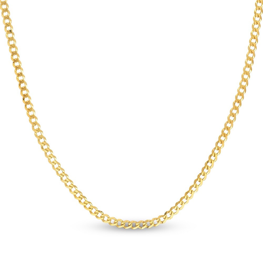 Light Cuban Link Necklace 14K Yellow Gold 24\" WxJGAwsK