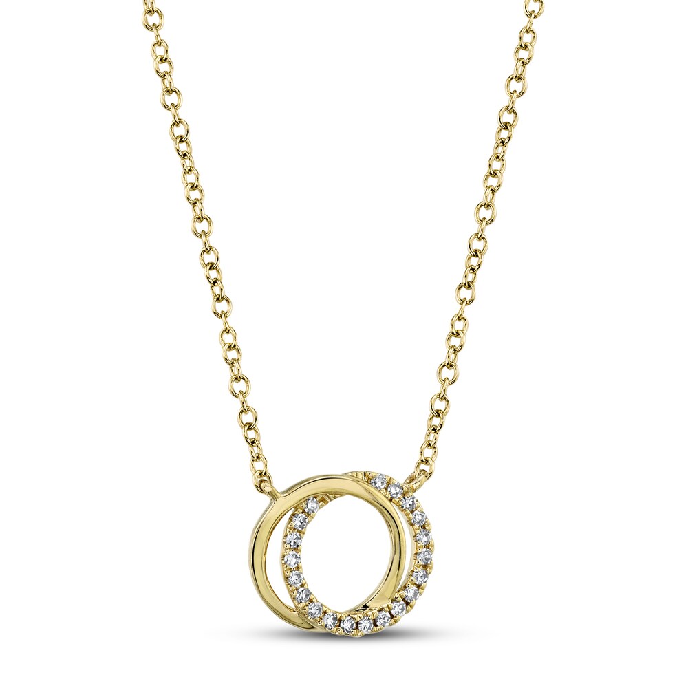 Shy Creation Diamond Necklace 1/20 ct tw Round 14K Yellow Gold SC55009638 WxeAbW7K