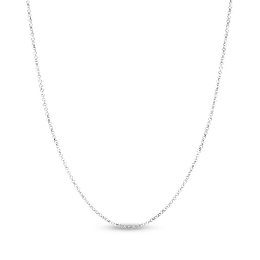 Rolo Chain Necklace 14K White Gold 18\" X7I4z3j6
