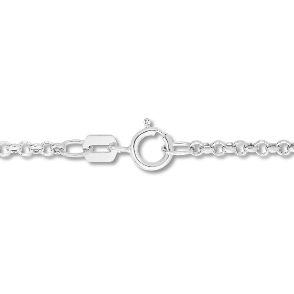 Rolo Chain Necklace 14K White Gold 18\" X7I4z3j6