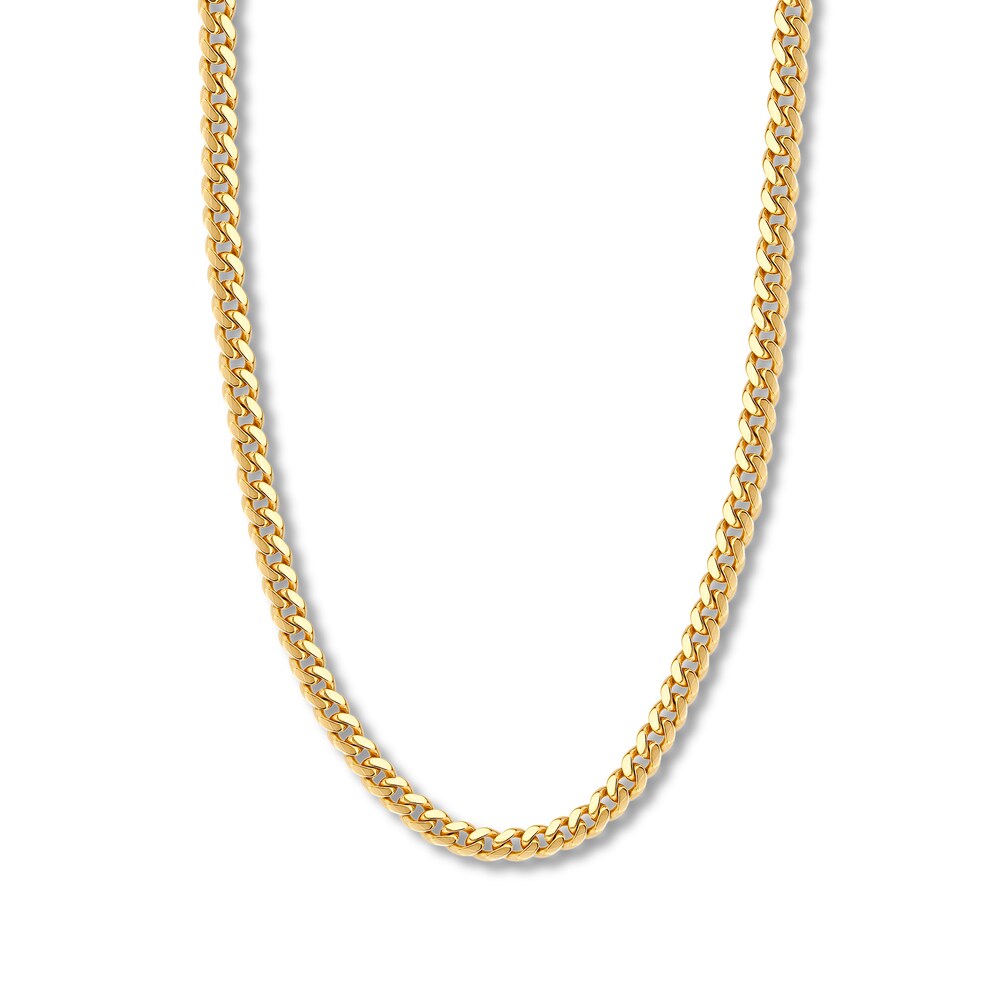 22" Cuban Chain Necklace 14K Yellow Gold Appx. 7.3mm X9AWucvi