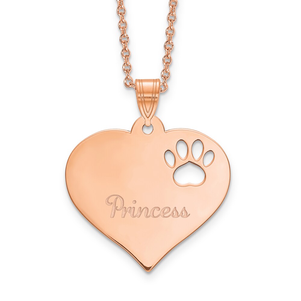 Heart with Paw Print Cut Out Pendant XNx9T2YU