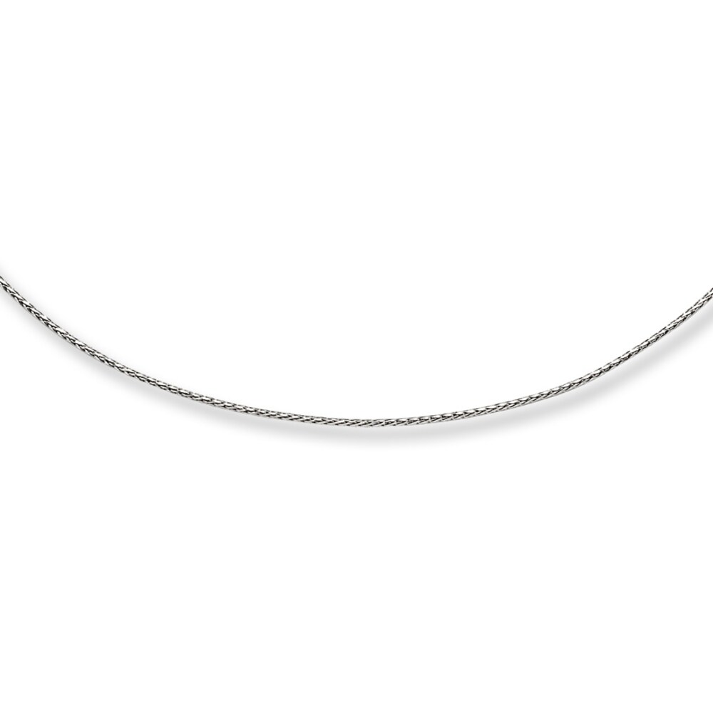 Adjustable Wheat Chain 14K White Gold 16\"-20\" Length Xax4hkJA