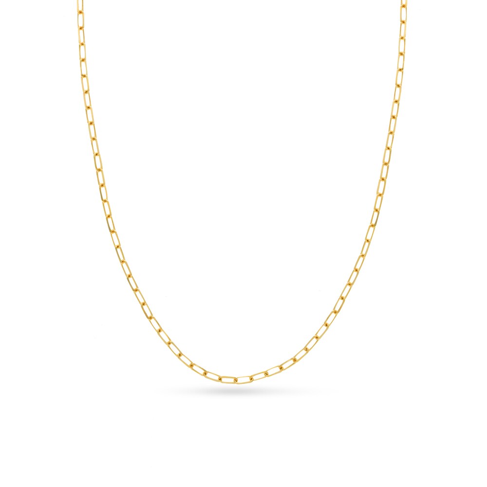 Paper Clip Chain Necklace 14K Yellow Gold 20\" XcDIao2J