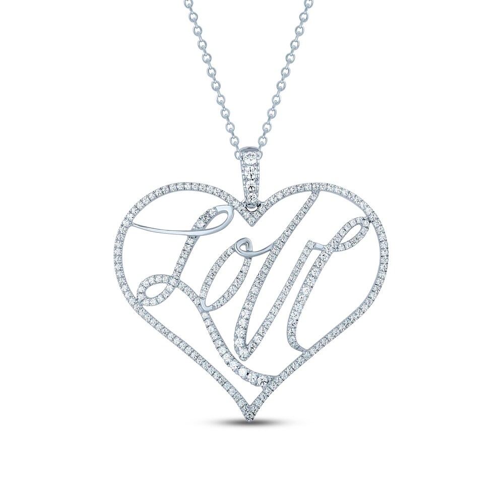 Pnina Tornai Diamond LOVE Necklace 7/8 ct tw Round 14K White Gold Xgg4Ycln