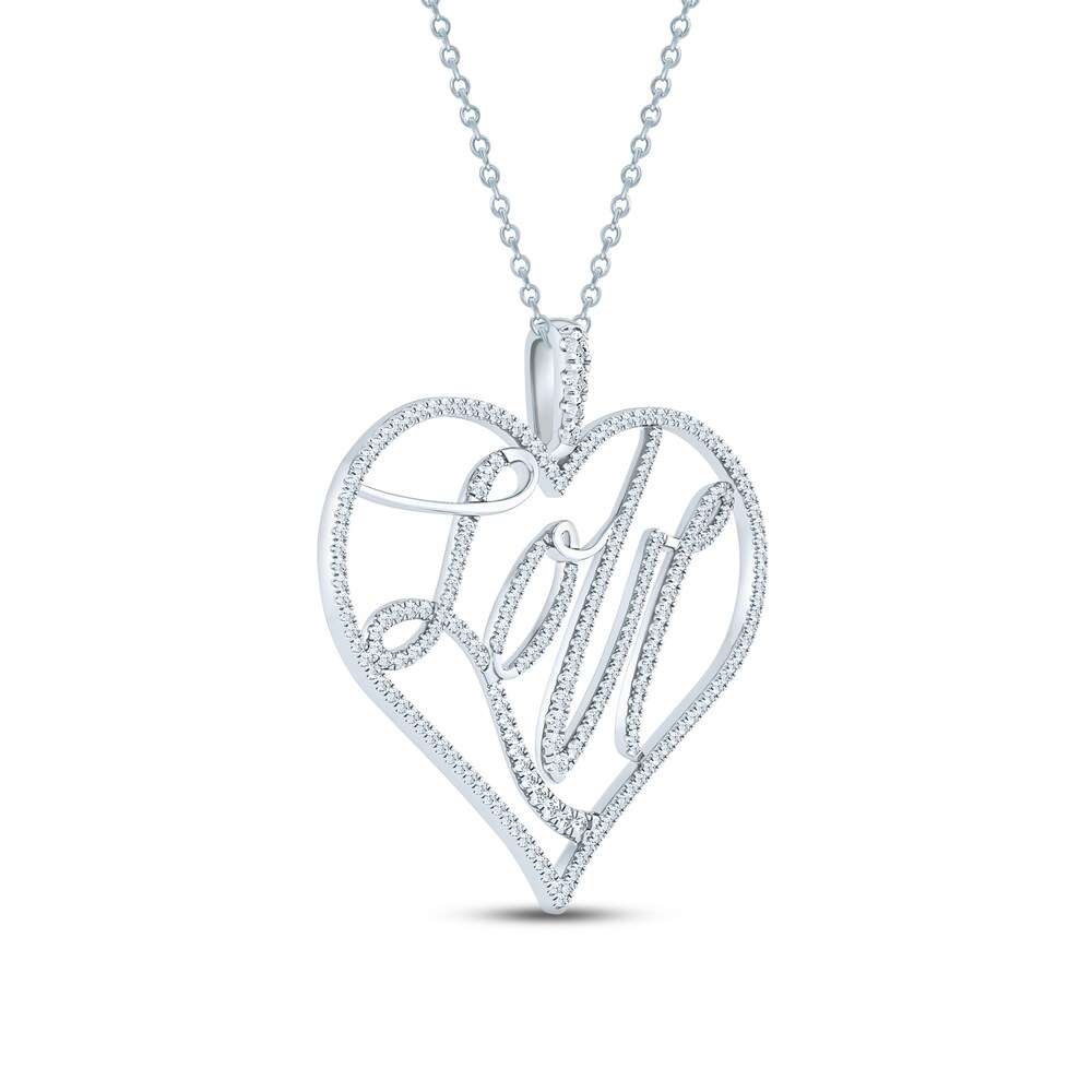 Pnina Tornai Diamond LOVE Necklace 7/8 ct tw Round 14K White Gold Xgg4Ycln