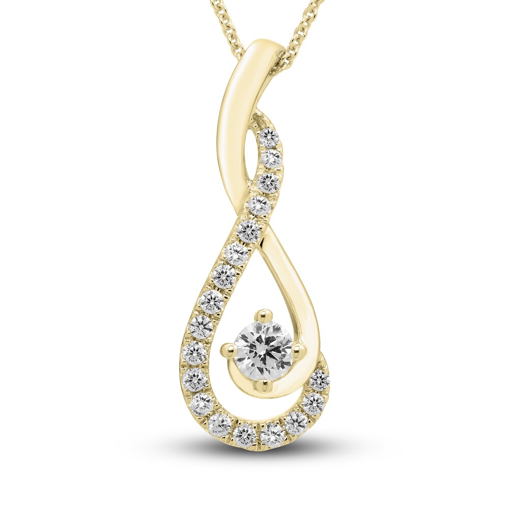 Hearts Desire Diamond Necklace 1/2 ct tw Round 18K Yellow Gold XuVekRft [XuVekRft]
