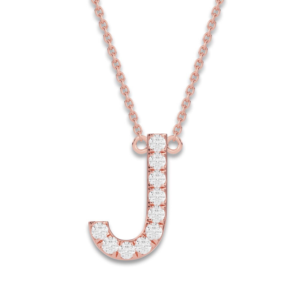 Juliette Maison Diamond Station Name Necklace 1/8 ct tw Round 10K Rose Gold XuvXRltS