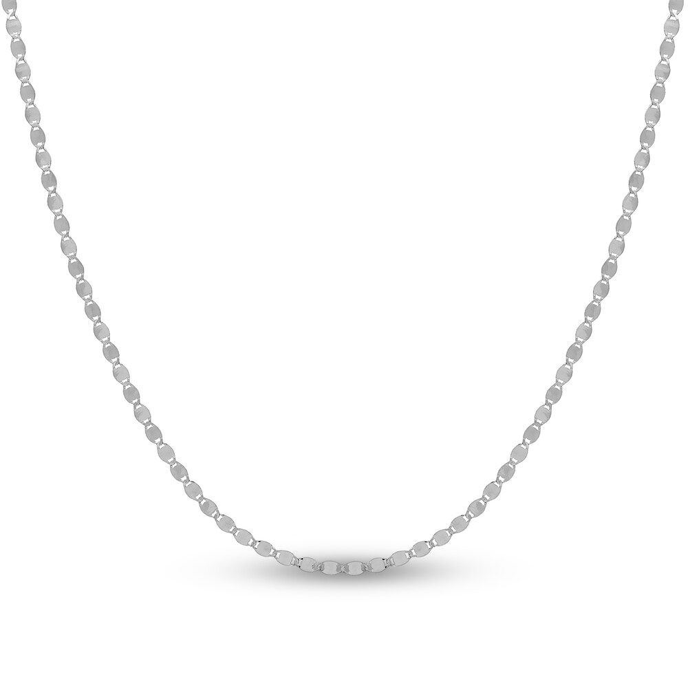 Valentino Chain Necklace 14K White Gold 18" Xwd0aZ1r