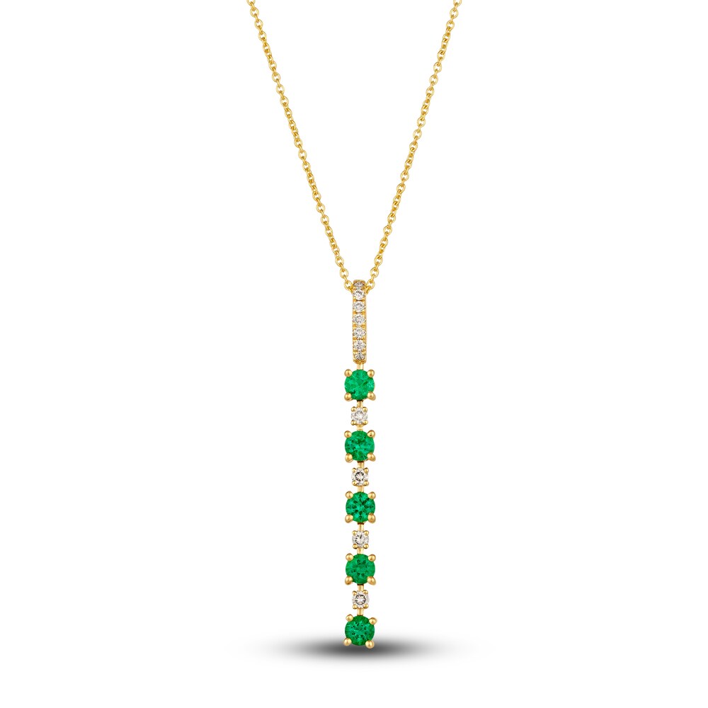 Le Vian Natural Emerald Necklace 1/8 ct tw Diamonds 14K Honey Gold Y0kh9vqX