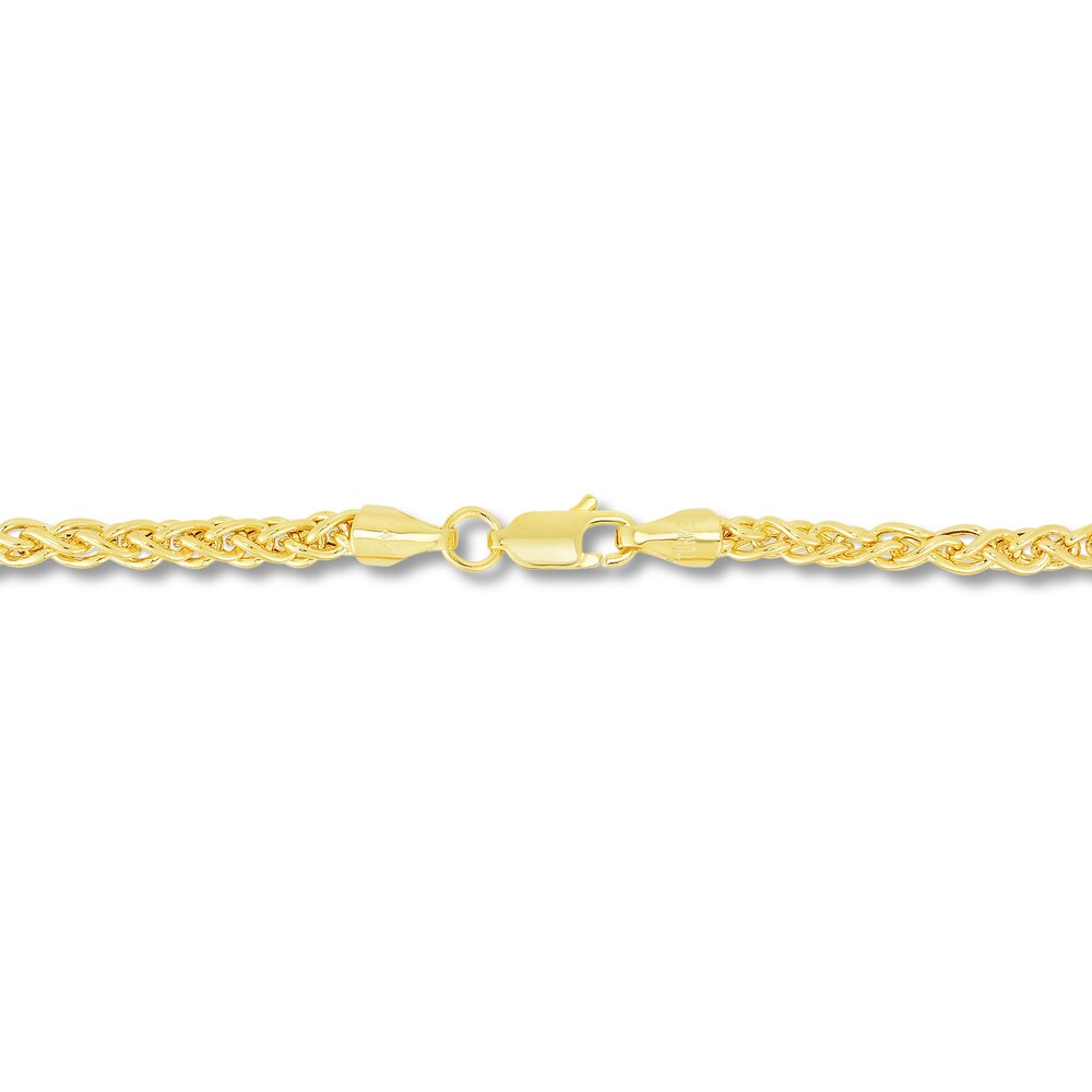 Round Wheat Chain Necklace 14K Yellow Gold 24\" Y7TJmcVQ