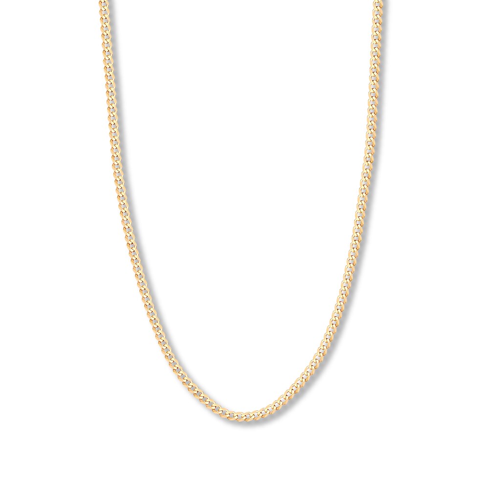 30" Curb Chain 14K Yellow Gold Appx. 4.4mm Y9NkniMU