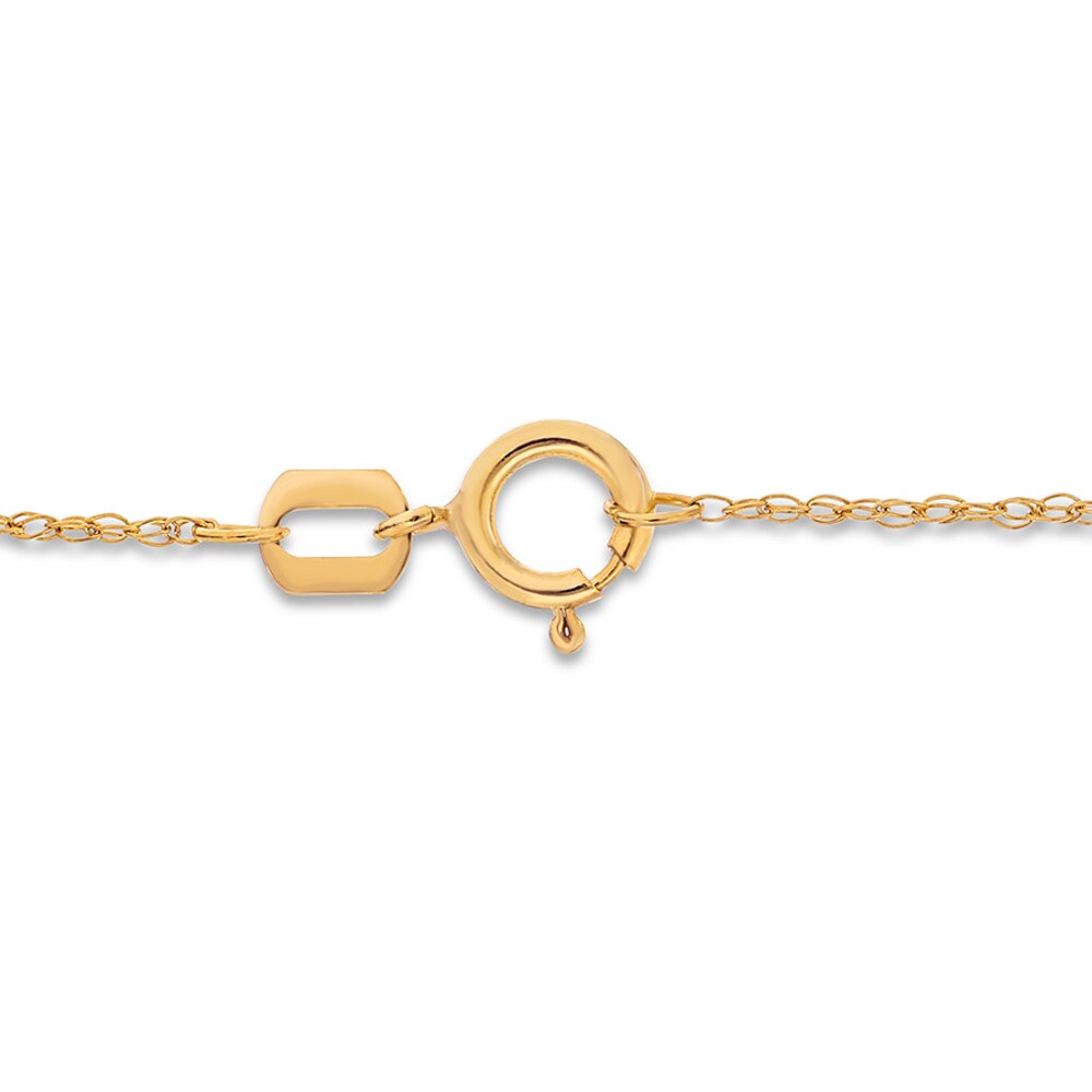 Circle 7 Necklace 14K Yellow Gold 16\" Adjustable YLYbcoqk