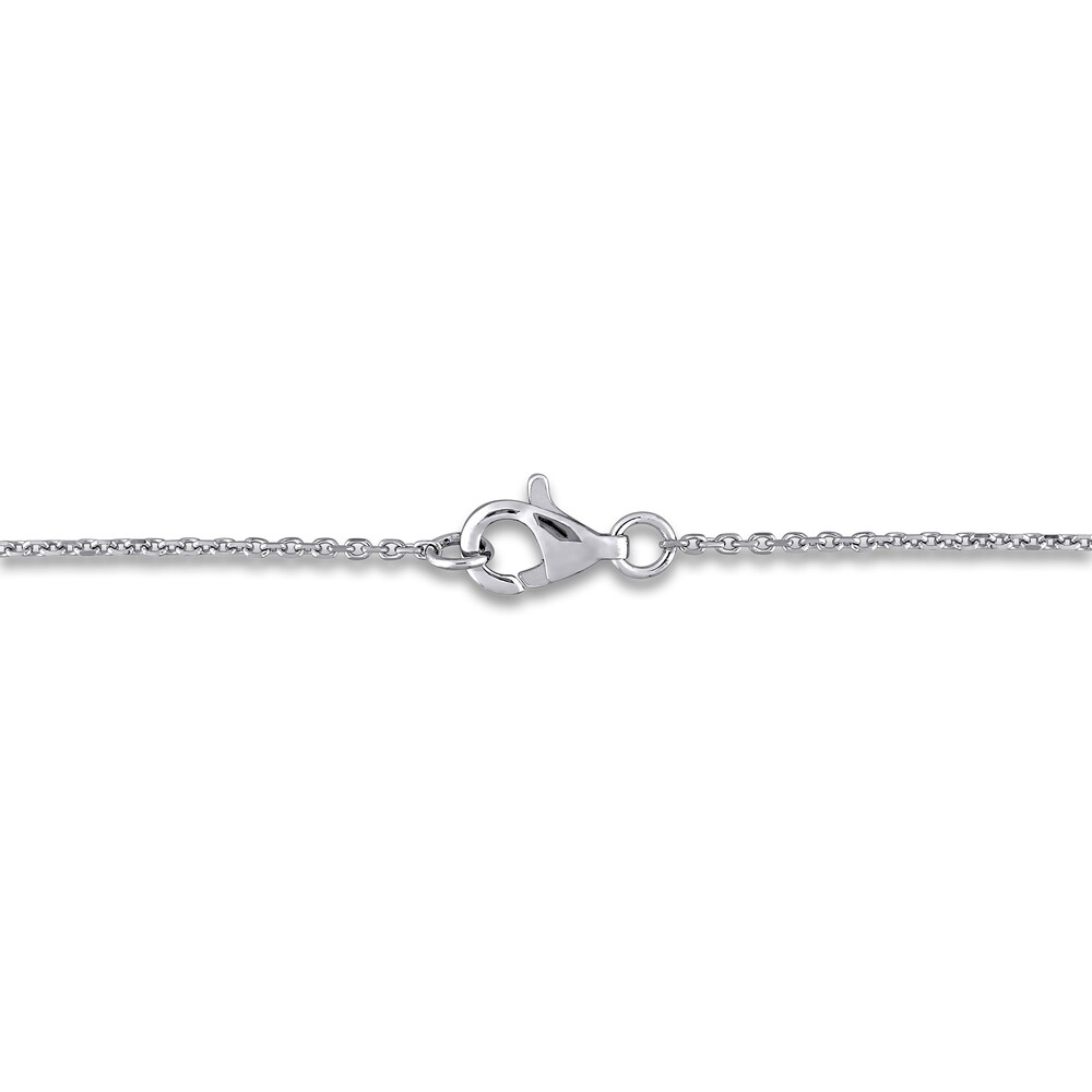 Diamond Curved Bar Necklace 1 ct tw Round 14K White Gold 16\" YUIM9qpl