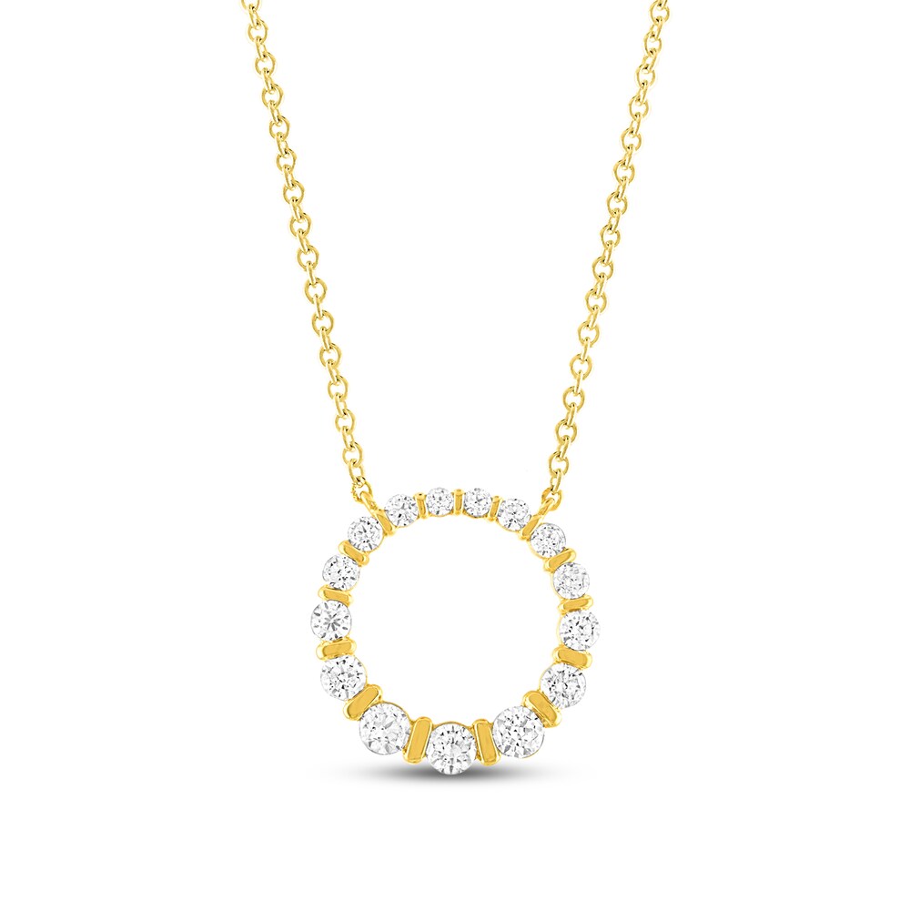 Hearts Desire Diamond Pendant Necklace 1/2 ct tw Round 18K Yellow Gold YUM3WWtH