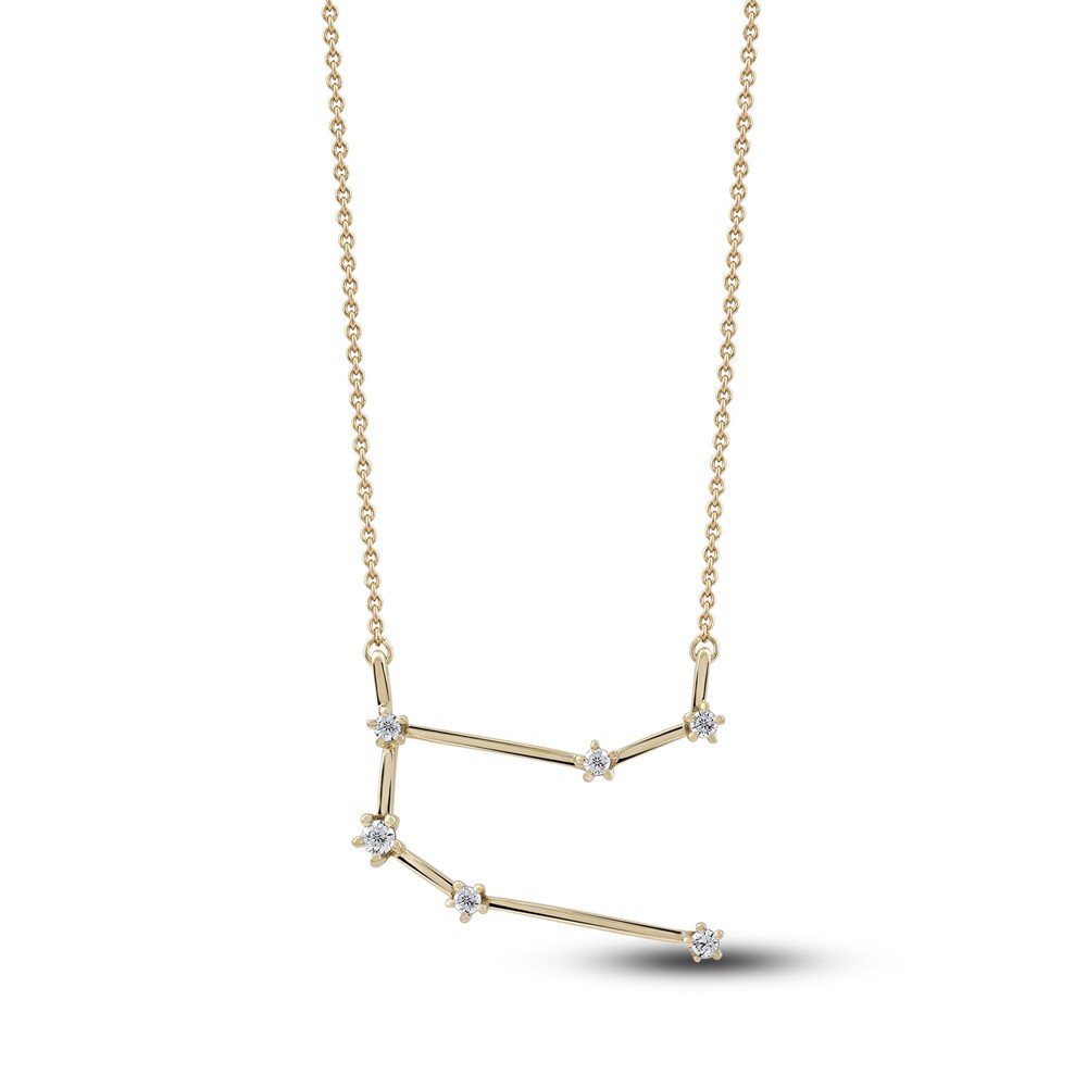 Diamond Gemini Constellation Pendant Necklace 1/6 ct tw Round 14K Yellow Gold YeayNp4O [YeayNp4O]