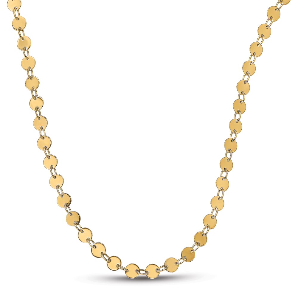 Polished Circle Station Necklace 14K Yellow Gold Yf9nQ6Ck