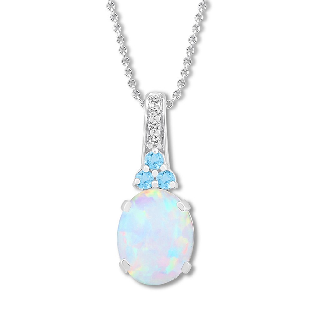 Lab-Created Opal Necklace Sterling Silver YqTax8LT