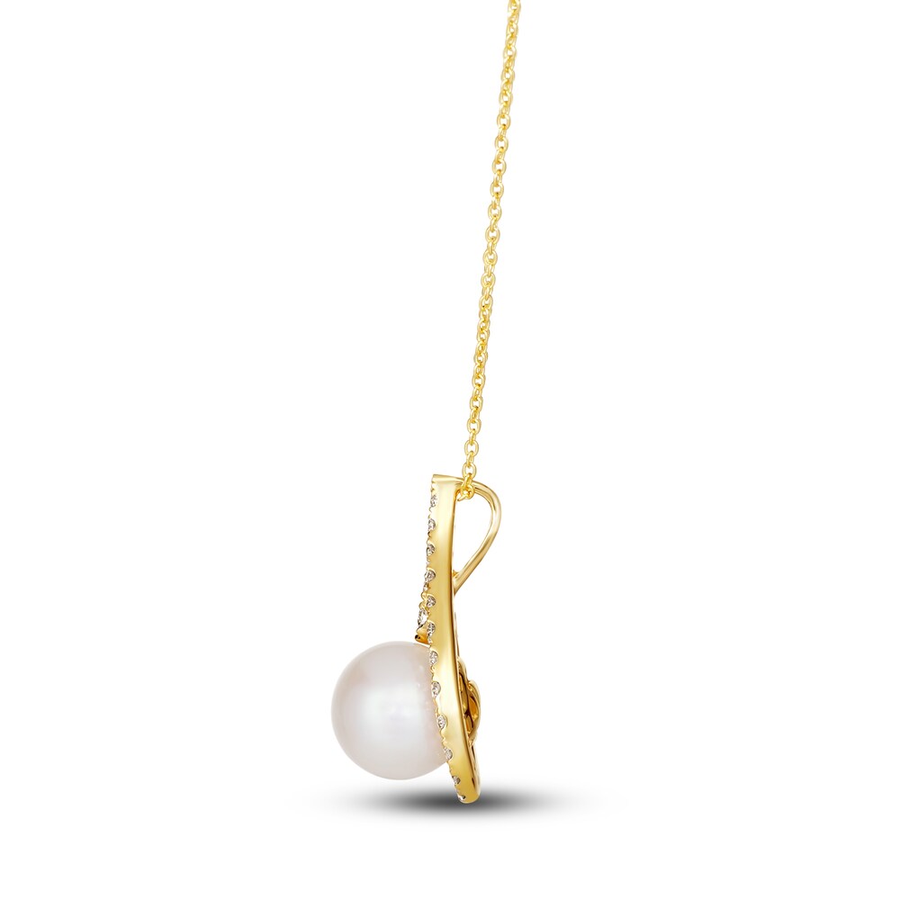 Le Vian Cultured Freshwater Pearl Necklace 5/8 ct tw Diamonds 14K Honey Gold YxFBixAv