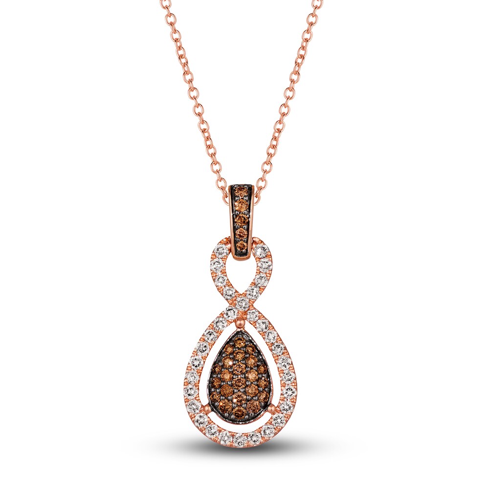 Le Vian Diamond Pendant Necklace 7/8 ct tw Round 14K Strawberry Gold 19" Z2XyAzJU