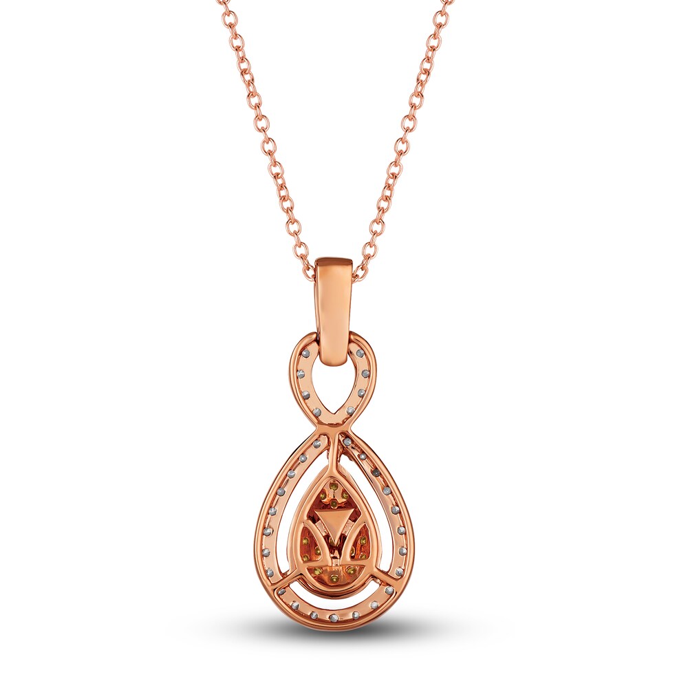 Le Vian Diamond Pendant Necklace 7/8 ct tw Round 14K Strawberry Gold 19\" Z2XyAzJU