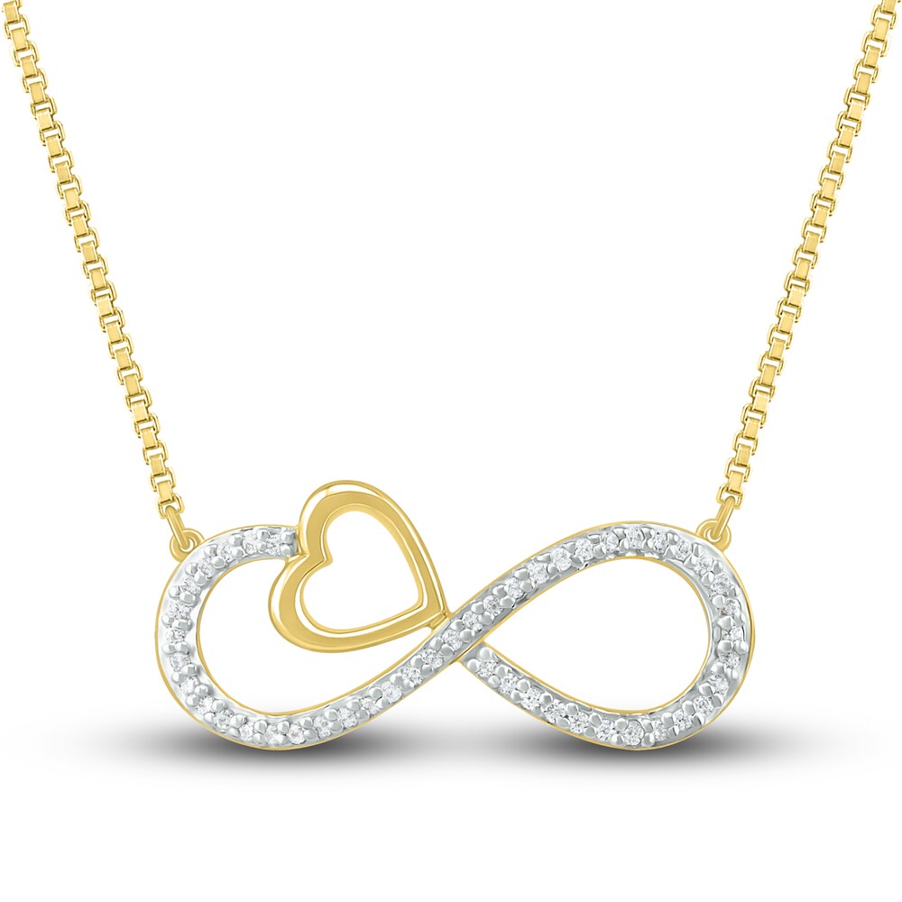 Diamond Infinity Necklace 1/10 ct tw Round 10K Yellow Gold Z3bUz0oK [Z3bUz0oK]