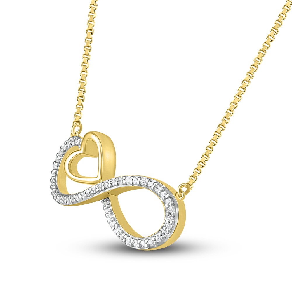 Diamond Infinity Necklace 1/10 ct tw Round 10K Yellow Gold Z3bUz0oK
