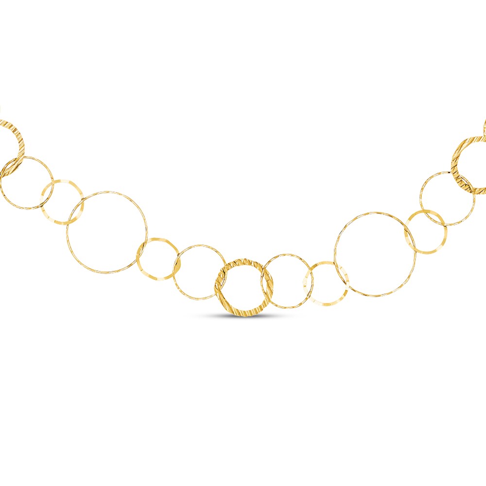 Circle Chain Necklace 14K Yellow Gold 24 Length Z8VLdk5f