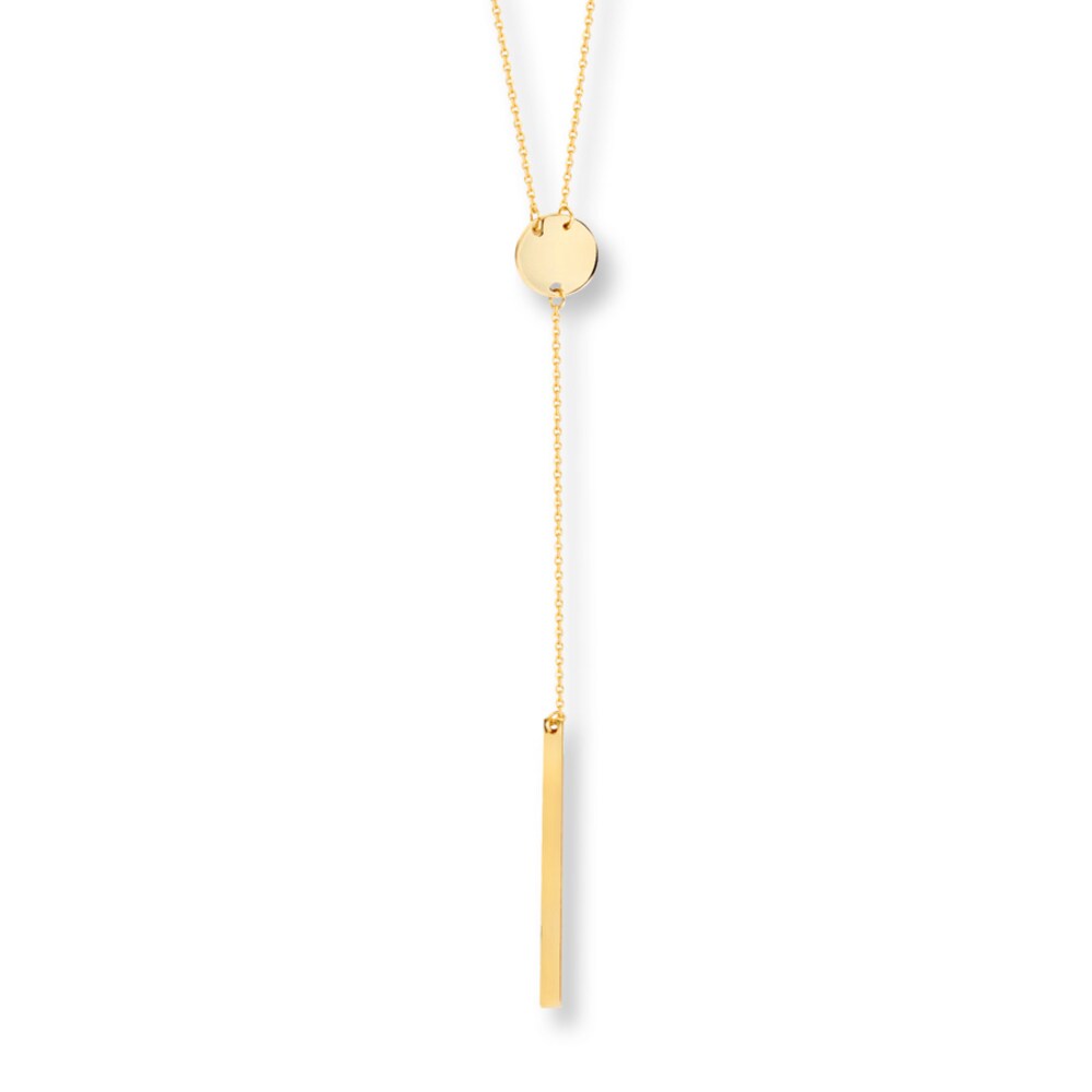 Bar Lariat Necklace 14K Yellow Gold ZC2qglIN