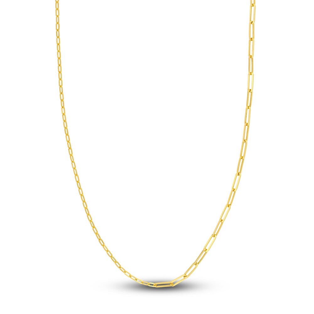 50/50 Paperclip Chain Necklace 14K Yellow Gold ZClF29EB