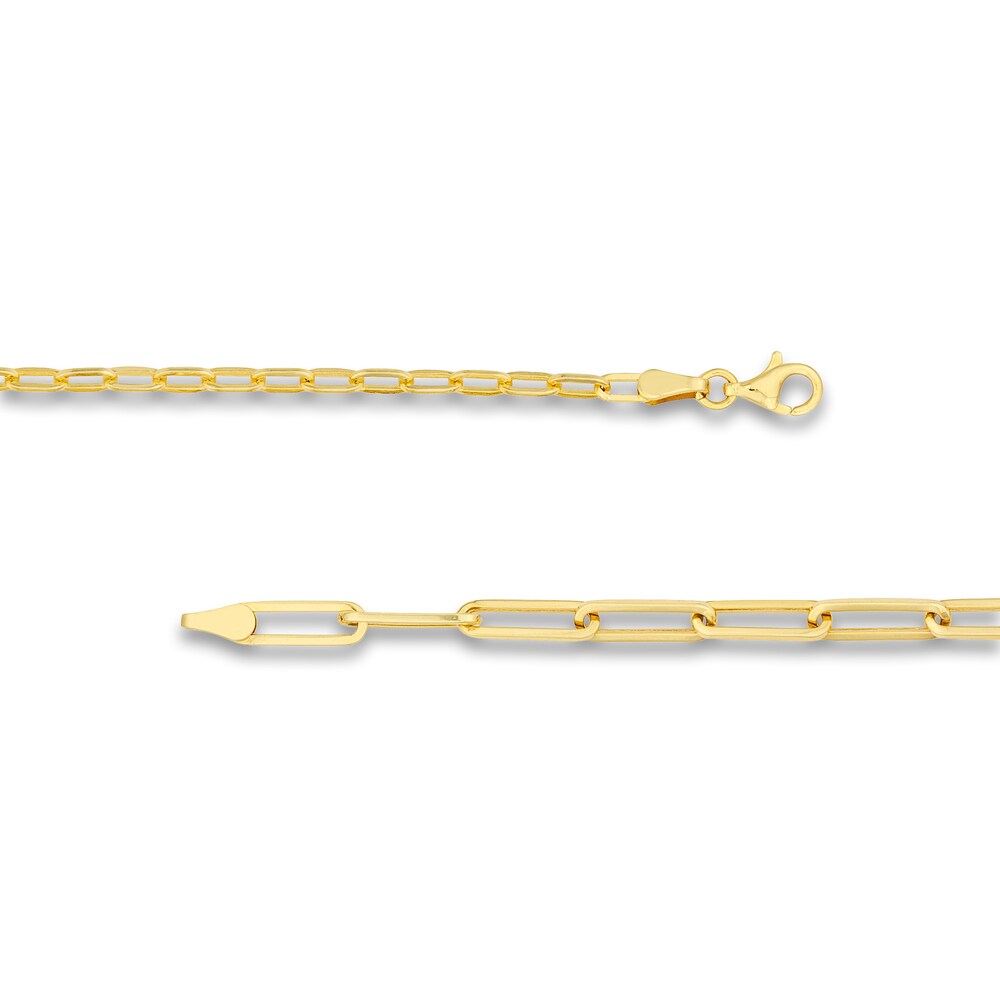50/50 Paperclip Chain Necklace 14K Yellow Gold ZClF29EB