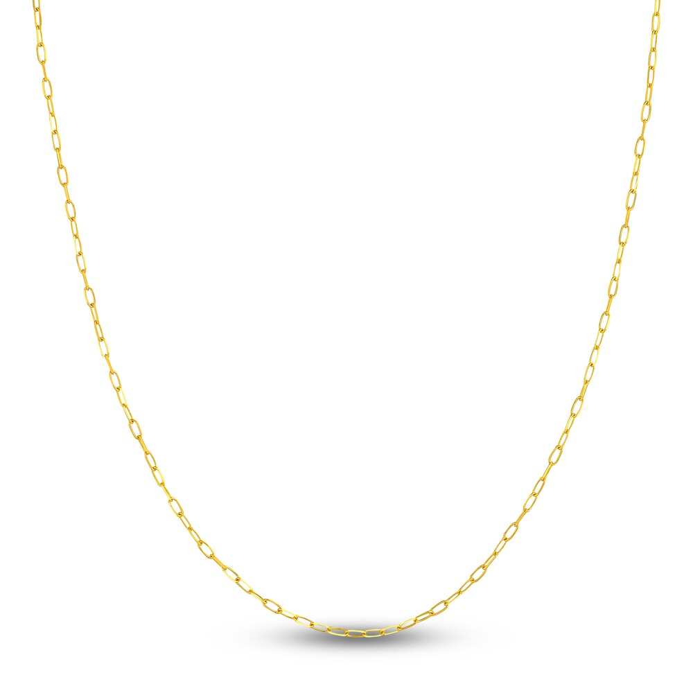Paper Clip Chain Necklace 18K Yellow Gold 20\" 1.7mm ZH6DIyiR