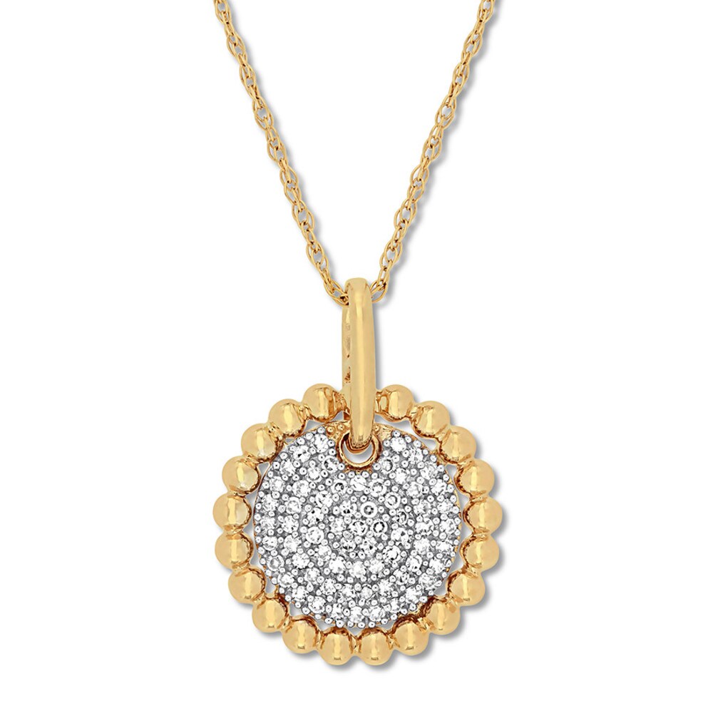 Clustered Diamond Necklace 1/5 carat tw 10K Yellow Gold ZRBgXI6X