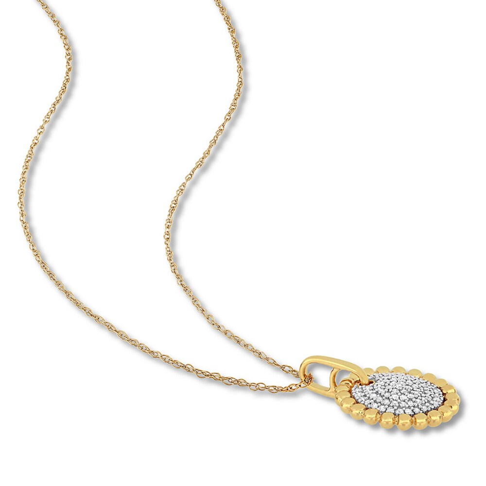Clustered Diamond Necklace 1/5 carat tw 10K Yellow Gold ZRBgXI6X