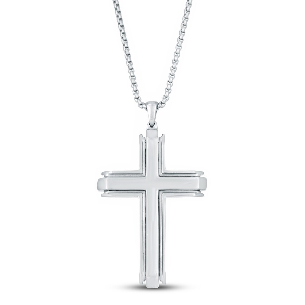 Cross Necklace Ion-Plated Stainless Steel 24" ZZ9srz77