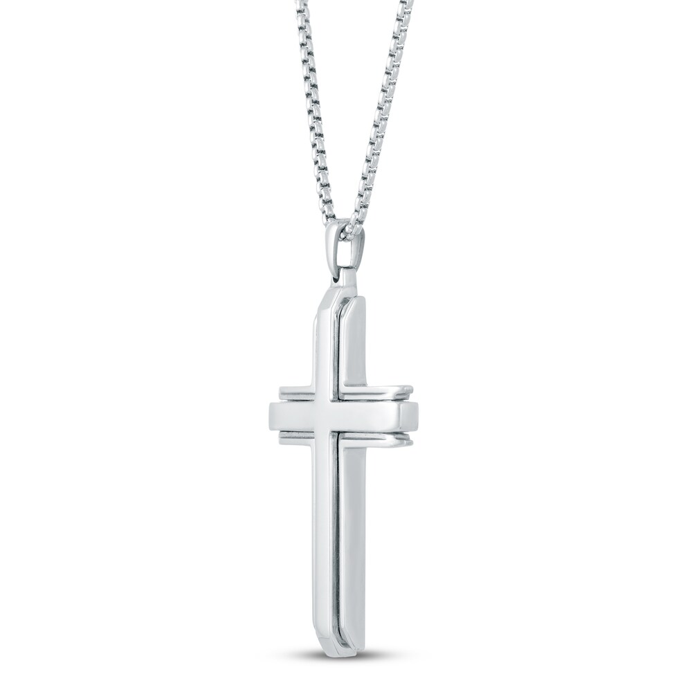 Cross Necklace Ion-Plated Stainless Steel 24\" ZZ9srz77