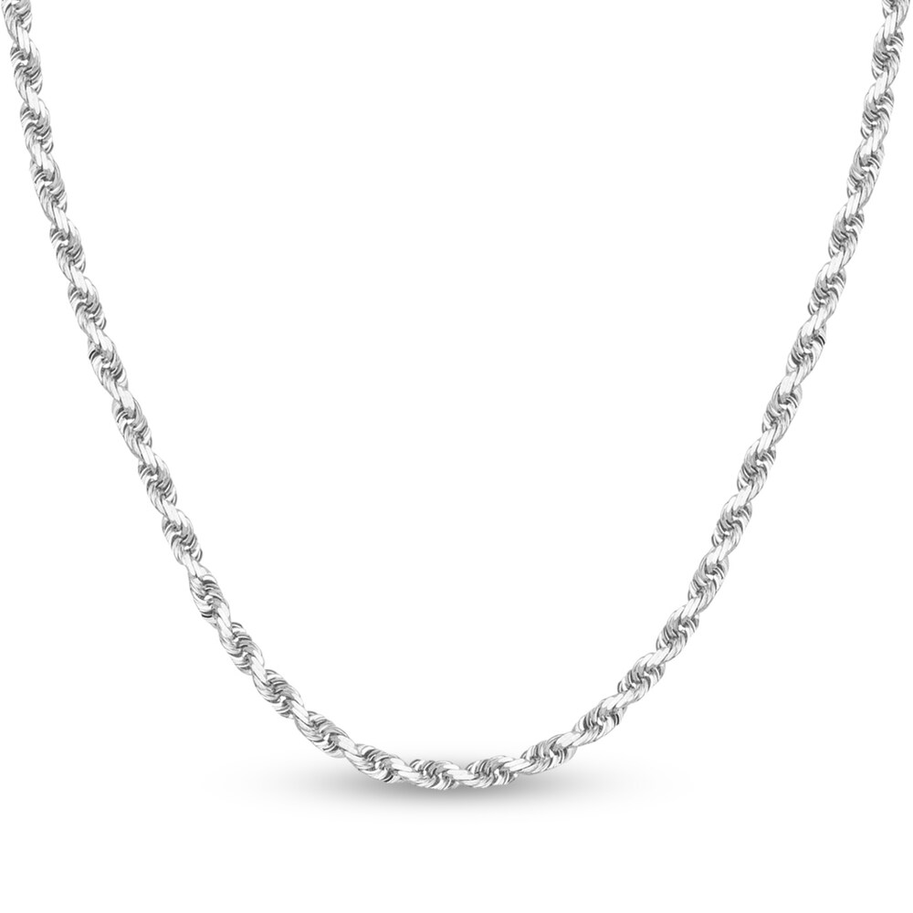 Diamond-Cut Rope Chain Necklace 14K White Gold 22" Zcyhif5G