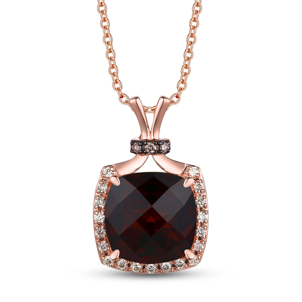 Le Vian Natural Garnet Necklace 1/8 ct tw Diamonds 14K Strawberry Gold Zj5DNGSZ
