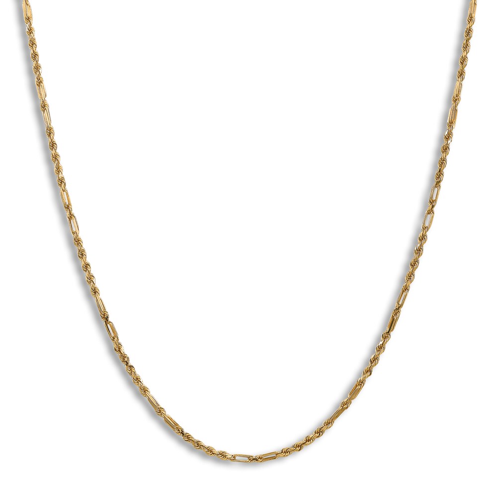 Diamond-Cut Rope Chain Necklace 14K Yellow Gold 24\" 2.5mm ZjUP9Xkl