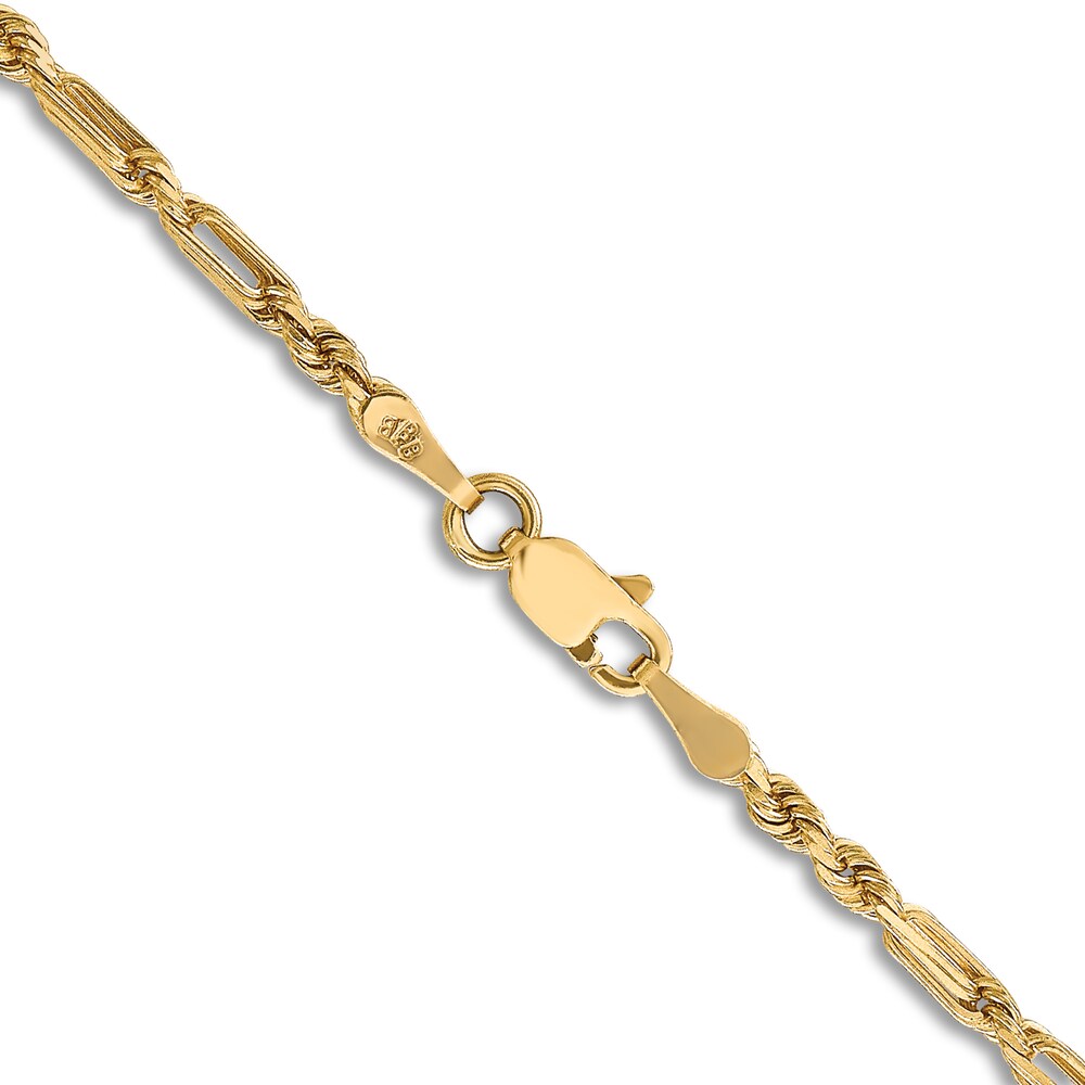 Diamond-Cut Rope Chain Necklace 14K Yellow Gold 24\" 2.5mm ZjUP9Xkl