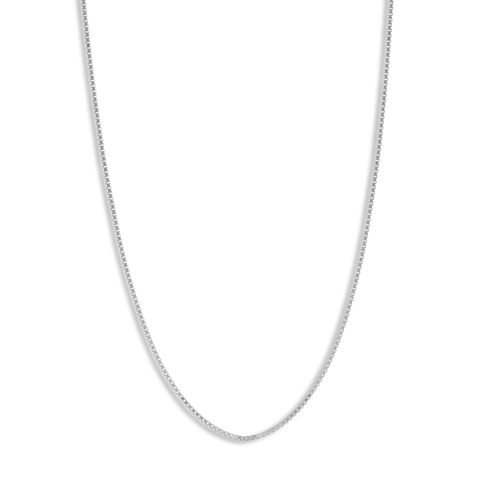 Box Chain Necklace 14K White Gold 16" ZkaMH7HF