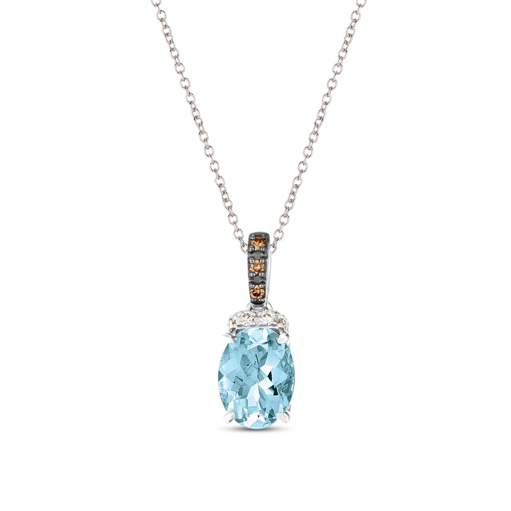 Le Vian Natural Aquamarine Necklace 1/20 ct tw Diamonds 14K Vanilla Gold ZunUcoQk