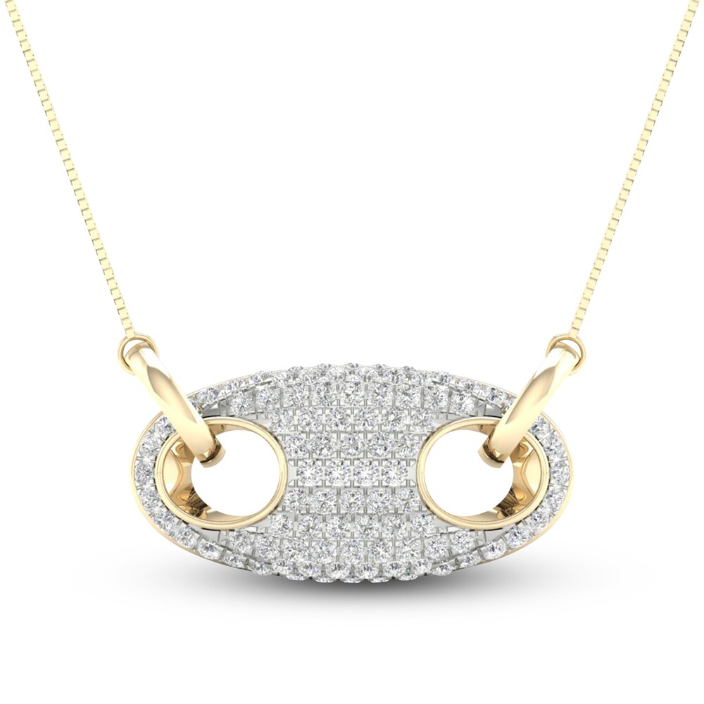 Men's Lab-Created Diamond Necklace 1-1/2 ct tw Round 14K Yellow Gold 22" a75kDUZk